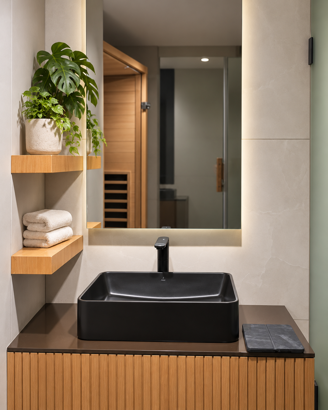 Jaquar Rectangular Matte Black Countertop Wash Basin