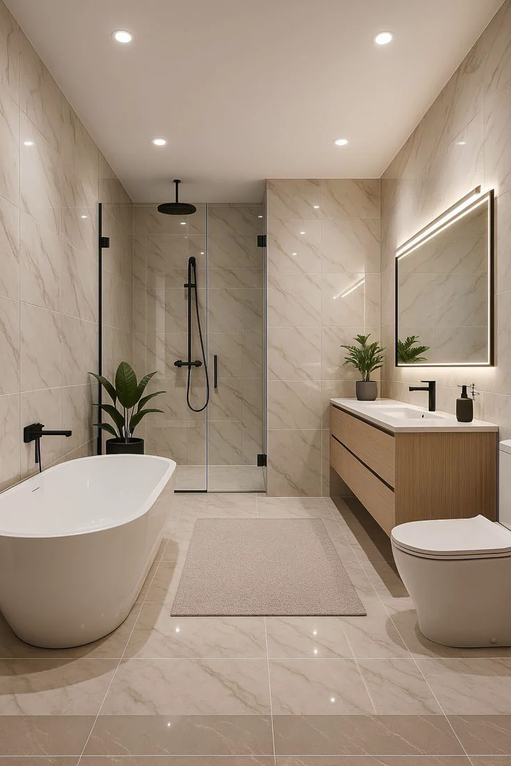 Full Home Fitting Combo: 2 × Empire Aarohan one-piece commodes, 2 × wash basins with mixers, 2 × rain shower sets